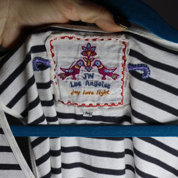 Johnny Was Los Angeles Striped Embroidered Sleeveless Tunic Dress Size M - Picture 3 of 3